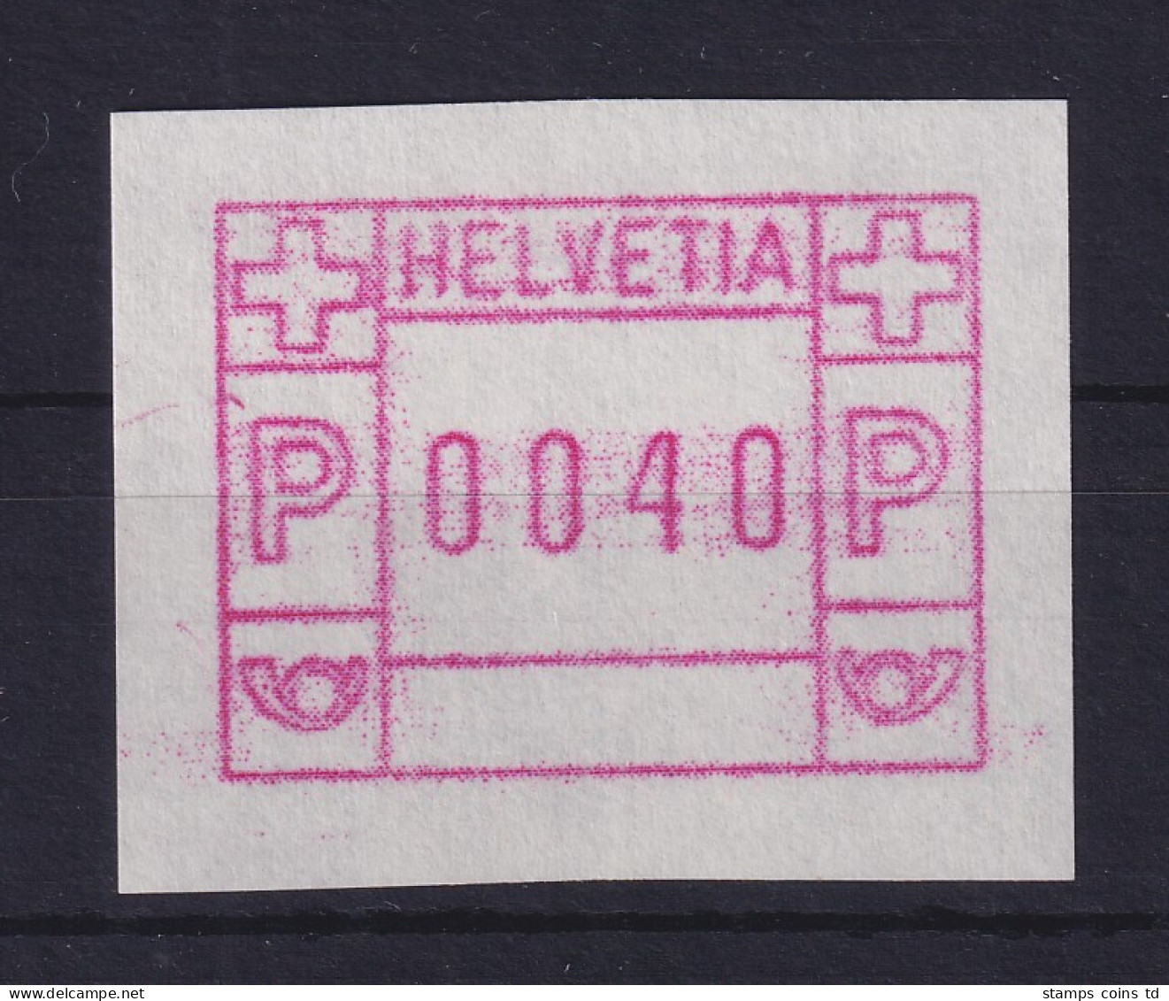 Schweiz-ATM Ausgabe 1979 Besonderheit: Druck Auf Weißem Papier , Wert 0040 ** - Sellos De Distribuidores
