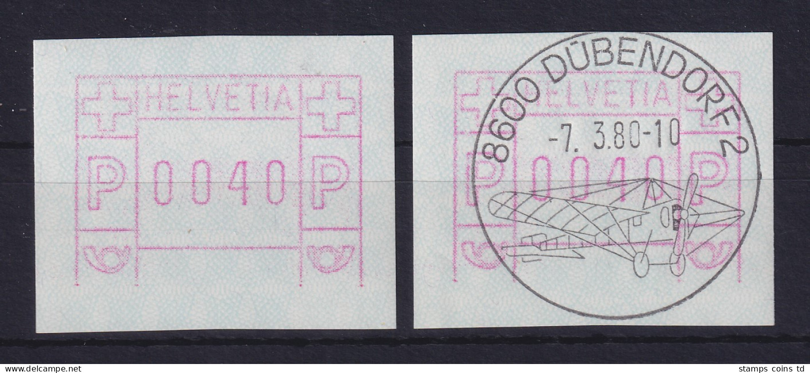 Schweiz 1979 FRAMA-ATM Mi-Nr. 3.1a Ohne Unterlinie ** Bzw. Mit Voll-O DÜBENDORF - Automatic Stamps