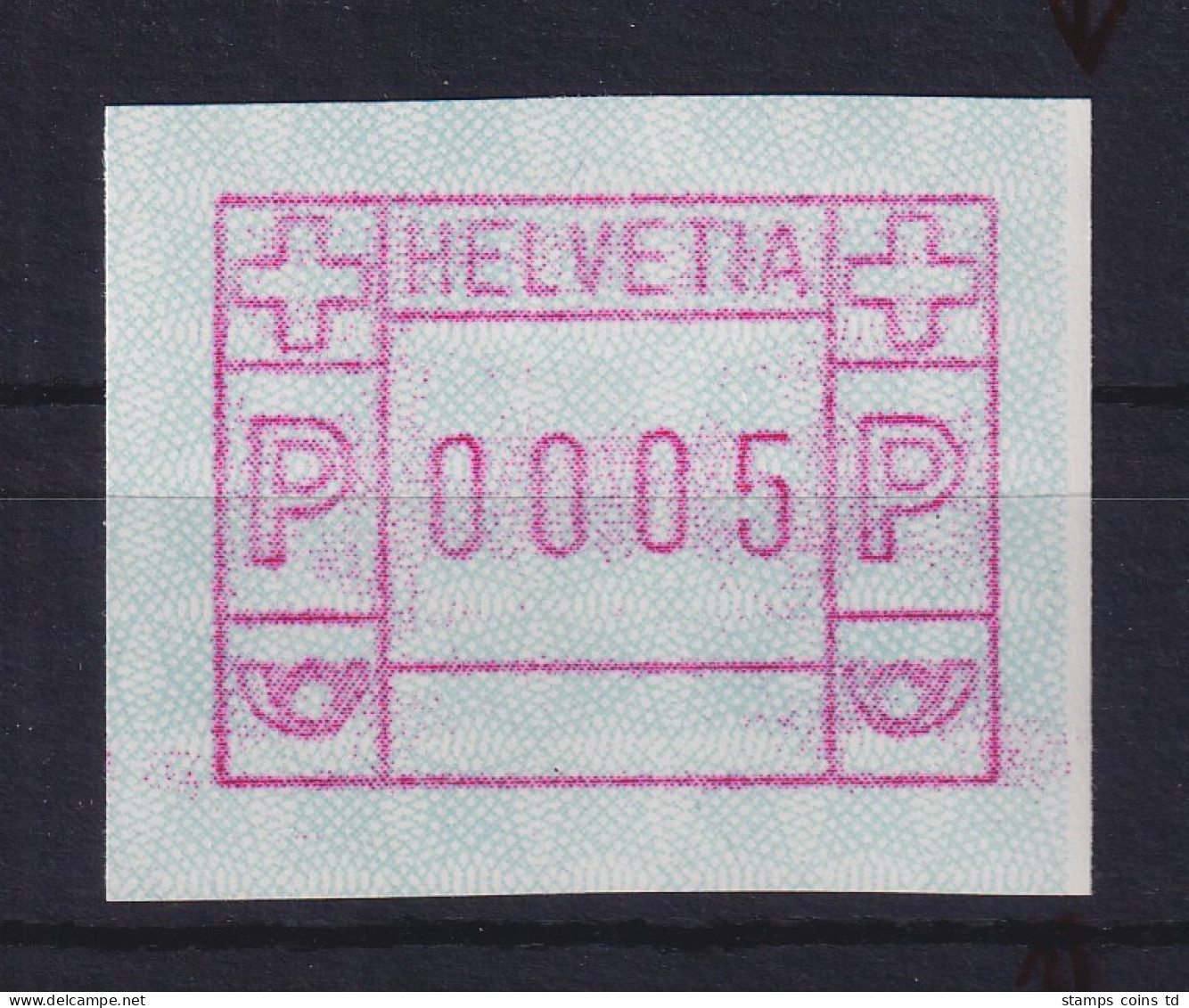 Schweiz 1979 FRAMA-ATM Mi-Nr. 3.1a Unterdruck Fehlt Am Rechten Rand Wert 0005 ** - Automatic Stamps