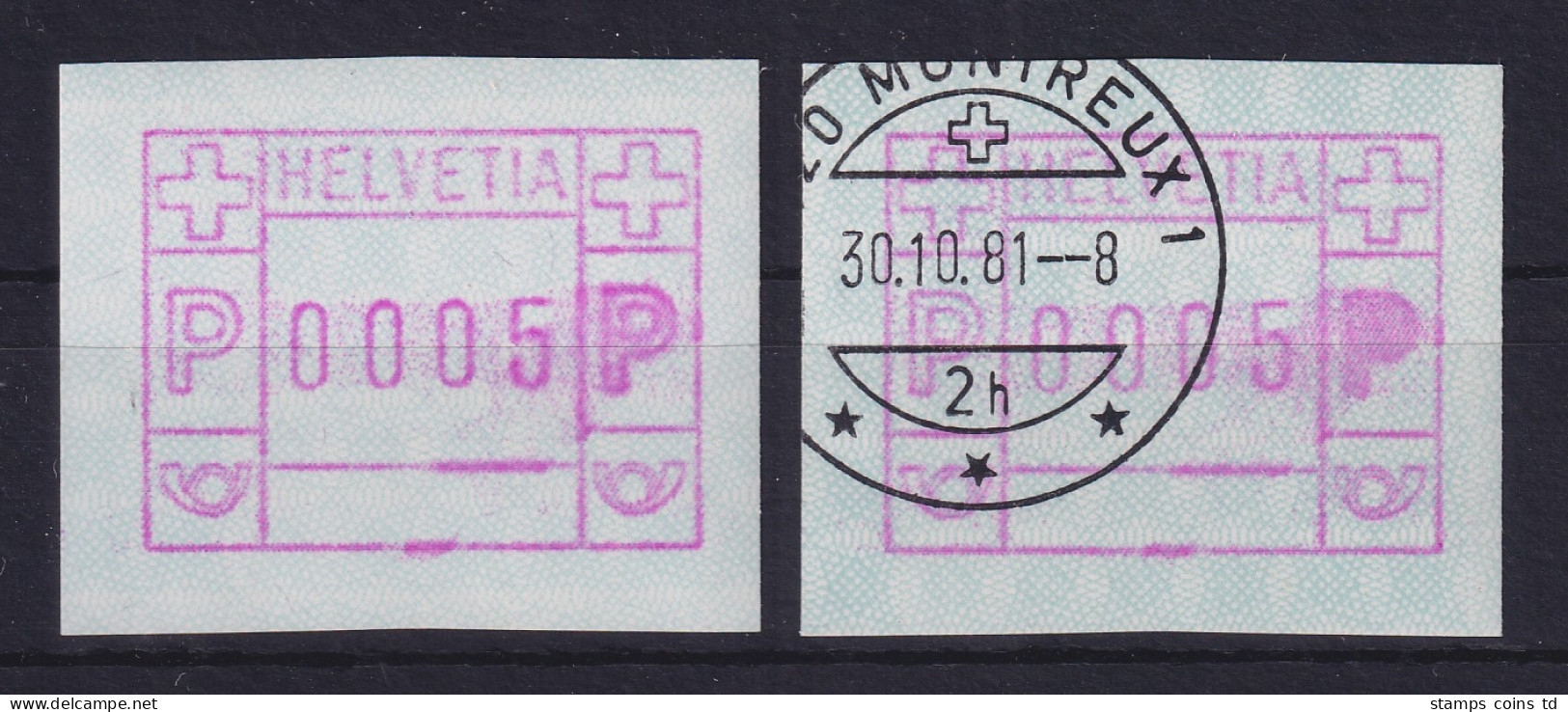 Schweiz 1979 FRAMA-ATM Mi-Nr 3.1a Verklecksung Durch Farbbandfehler ** / O - Automatic Stamps