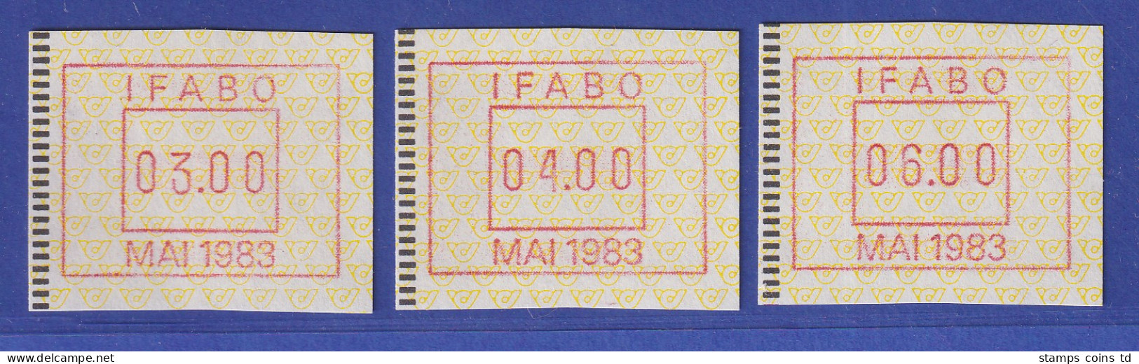 Österreich FRAMA-ATM Vorführdruck IFABO MAI 1983 Als Satz !!! 3.00-4.00-6.00 **  - Viñetas De Franqueo [ATM]