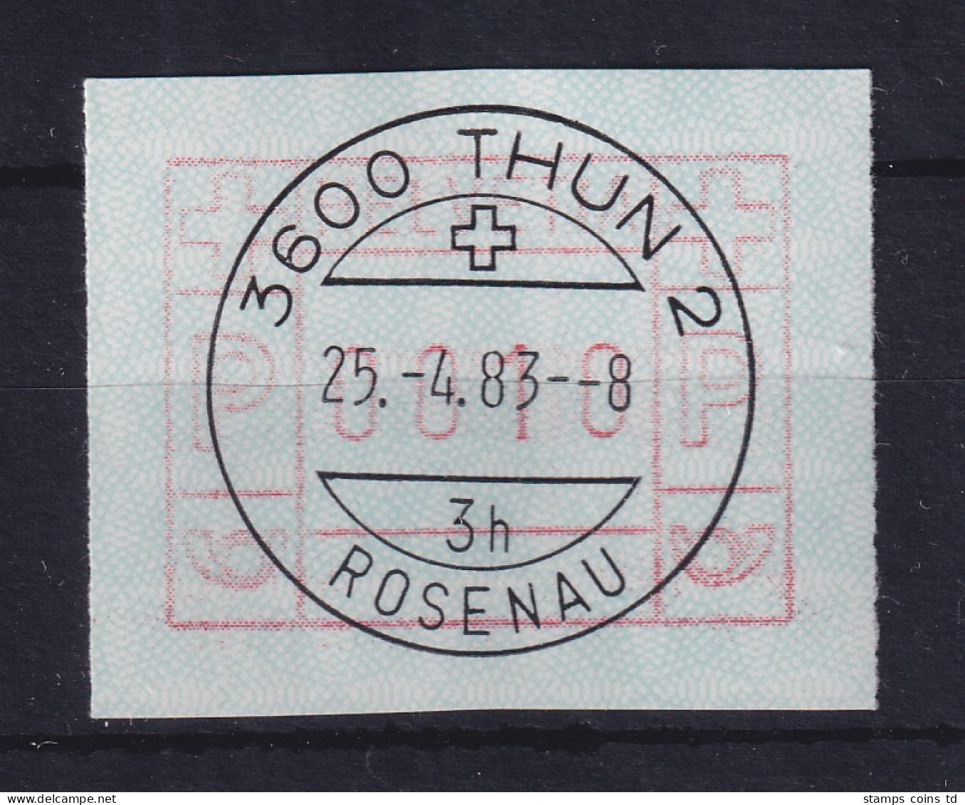 Schweiz FRAMA-ATM Mi-Nr 3.4b Wert 0010 Mit Voll-O THUN 25.4.83  Frühdatum - Timbres D'automates