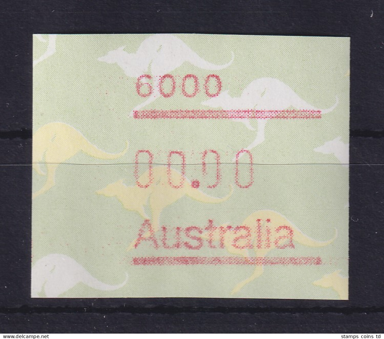 Australien Frama-ATM Ausgabe Känguruh  Code 6000 Perth 0000-Druck ** - Automatenmarken [ATM]