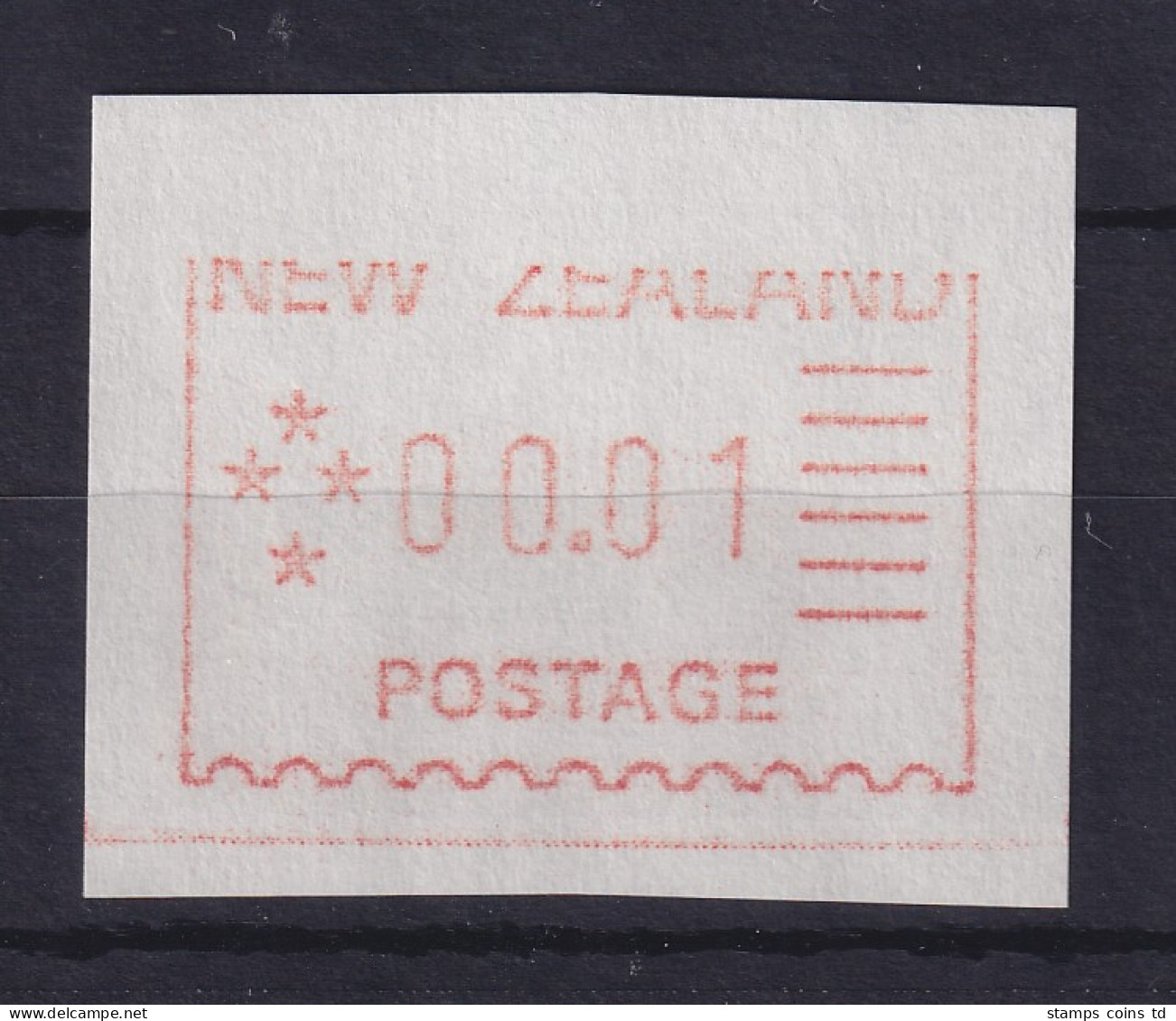 Neuseeland Frama-ATM 1. Ausg. 1984 Mi.-Nr. 1 Wert 00,01 Teildruck Ohne Oberlinie - Collections, Lots & Series