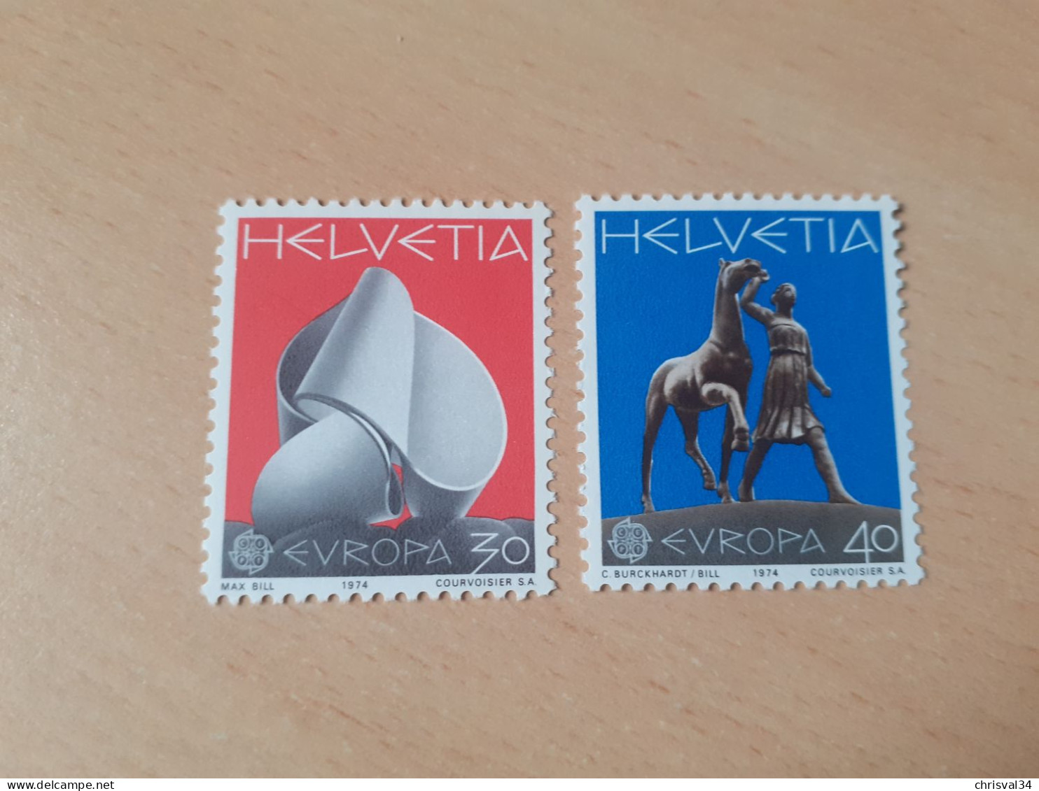 TIMBRES   SUISSE   EUROPA   1974   N  954  / 955   COTE  1,70  EUROS   NEUFS  LUXE** - 1974