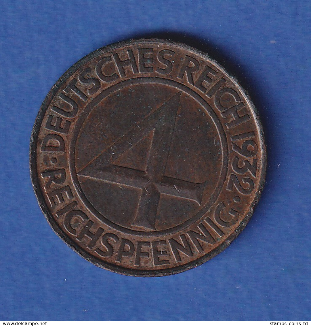 Deutsches Reich Kursmünze 4 Reichspfennig 1932 D - Autres & Non Classés