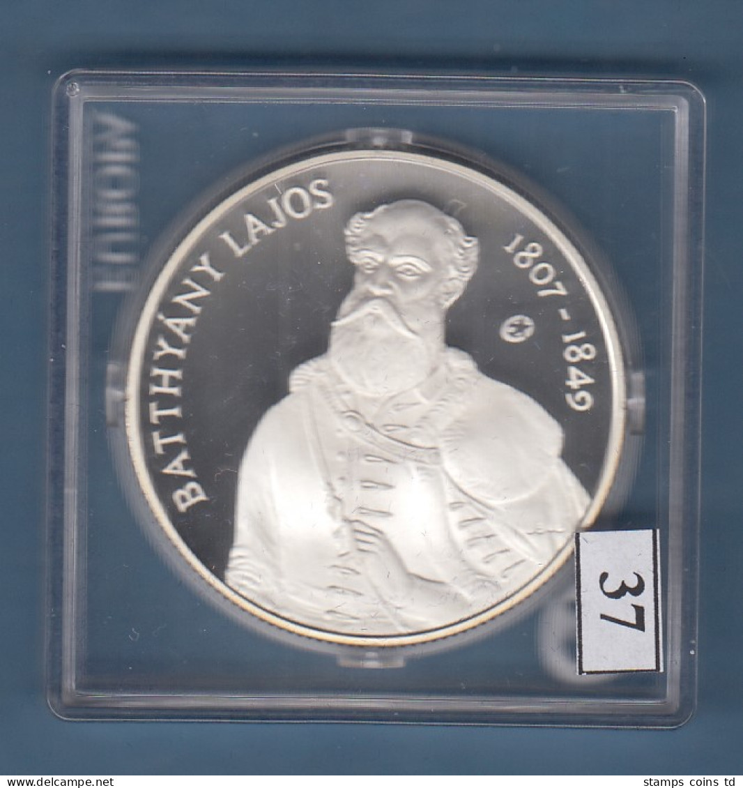 Ungarn 2007 Silber-Gedenmünze Batthyany Lajos 5000 Forint PP  - Hongarije