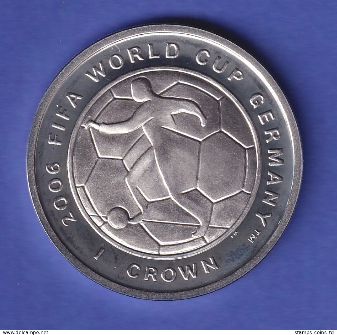 Isle Of Man Silbermünze 1 Crown Fußball-Weltmeisterschaft 2006 PP - Andorre