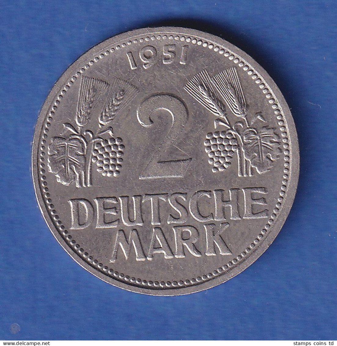 Bundesrepublik Kursmünze - 2 DM 1951 G - Andere & Zonder Classificatie