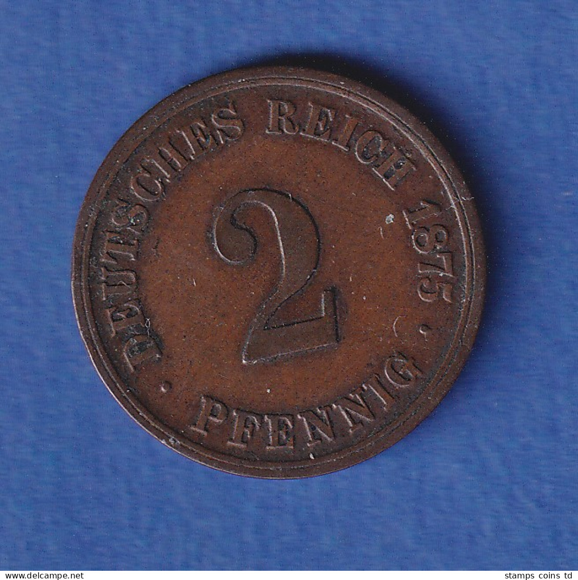 Deutsches Reich Kursmünze 2 Pfennig 1875 B Ss - Autres & Non Classés