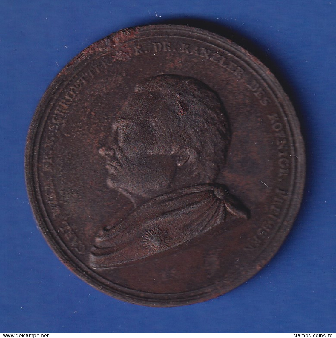 Medaille Preußen 1819 Bronze - Carl Wilhelm Freiherr Von Schrötter  - Altri & Non Classificati