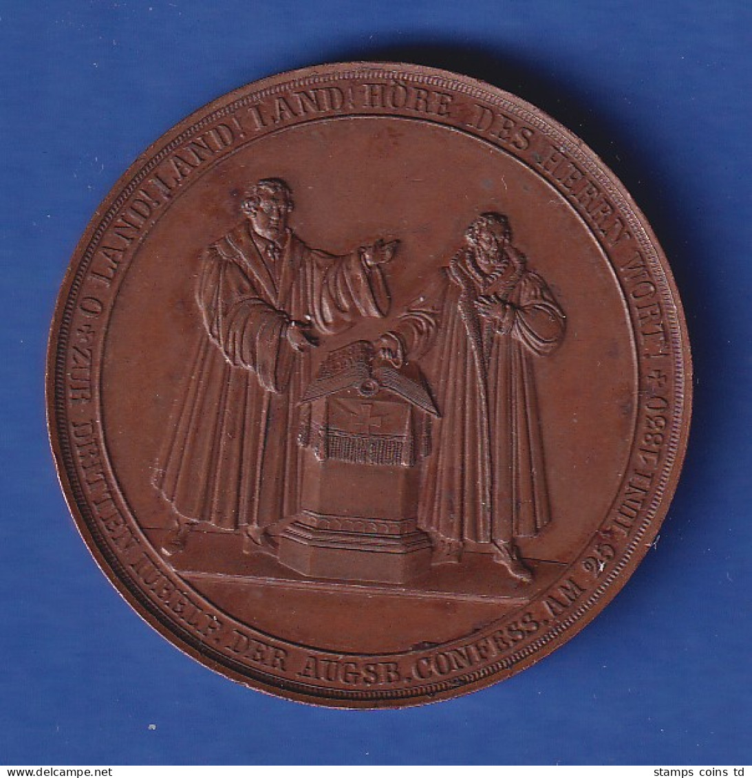 Medaille Preußen 1830 Bronze - 300 Jahre Augsburger Konfession - Otros & Sin Clasificación