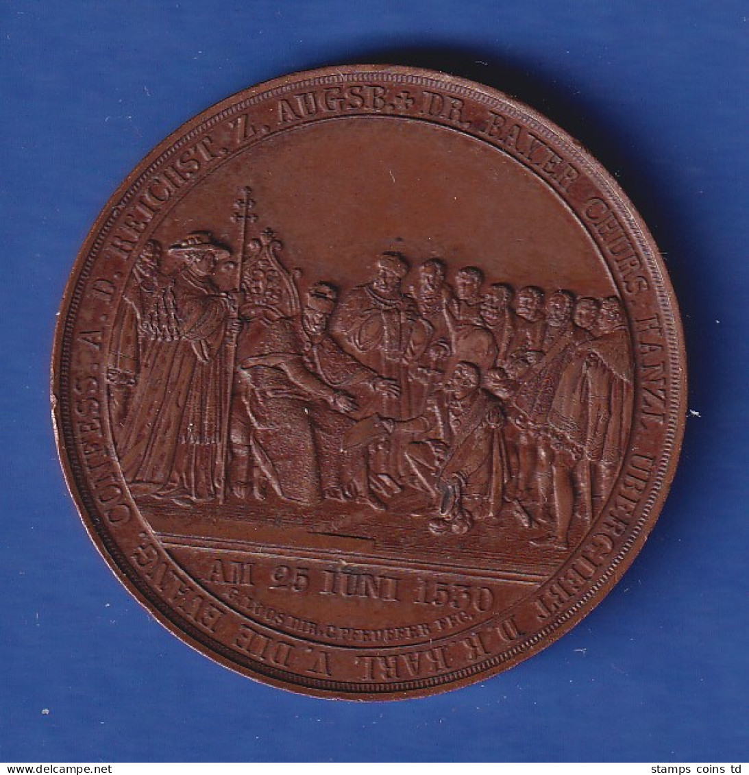 Medaille Preußen 1830 Bronze - 300 Jahre Augsburger Konfession - Altri & Non Classificati