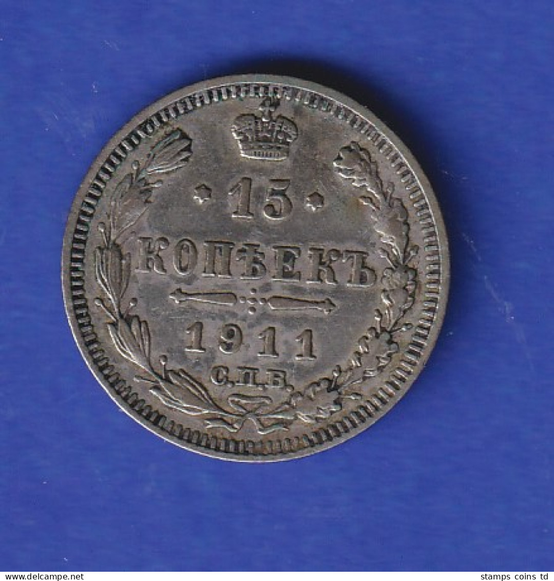 Russland Silbermünze 15 Kopeken 1911 - Russia