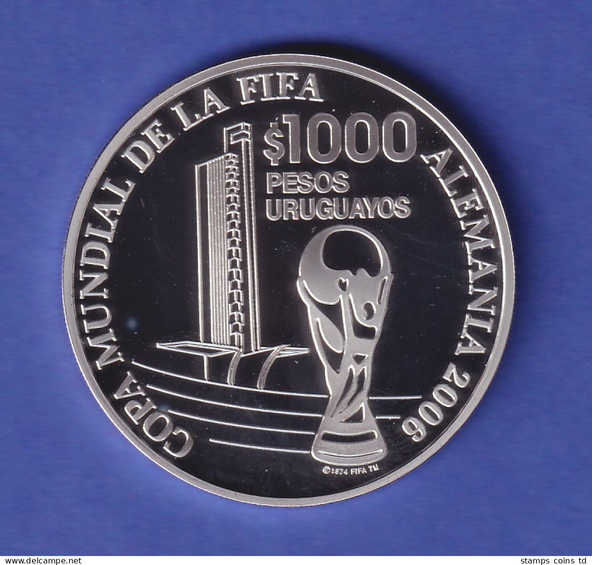 Uruguay Silbermünze 1000 Pesos Fußball-Weltmeisterschaft 2006 PP - Andere - Amerika