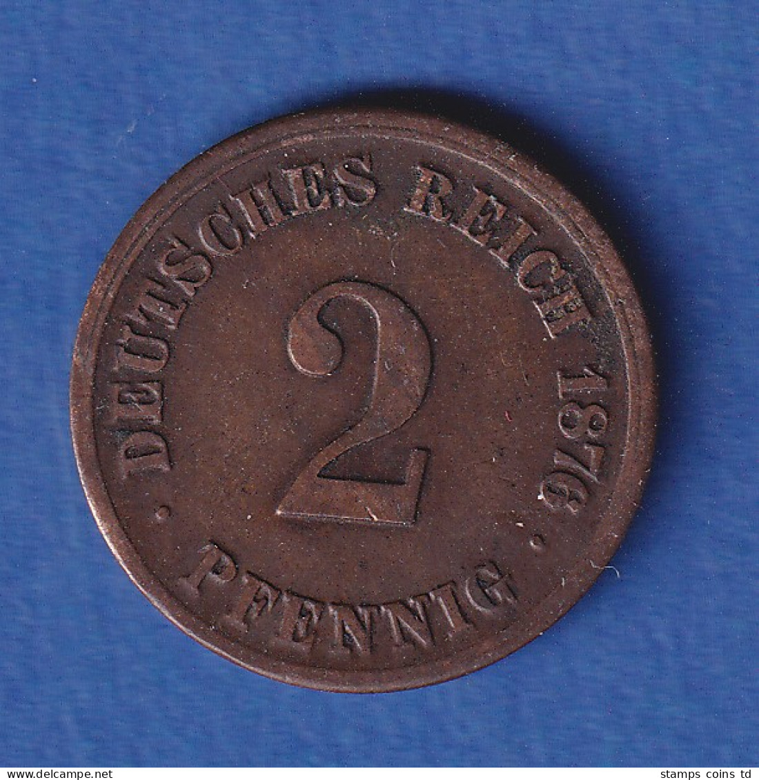 Deutsches Reich Kursmünze 2 Pfennig 1876 H Vz - Andere & Zonder Classificatie