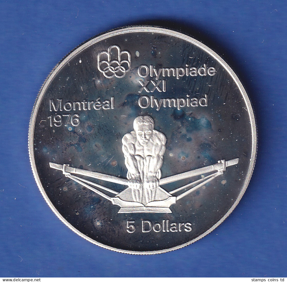 Silbermünze Kanada 1974 Olympiade Montreal 5 Dollar Ruderer 24,3g Ag925 - Canada