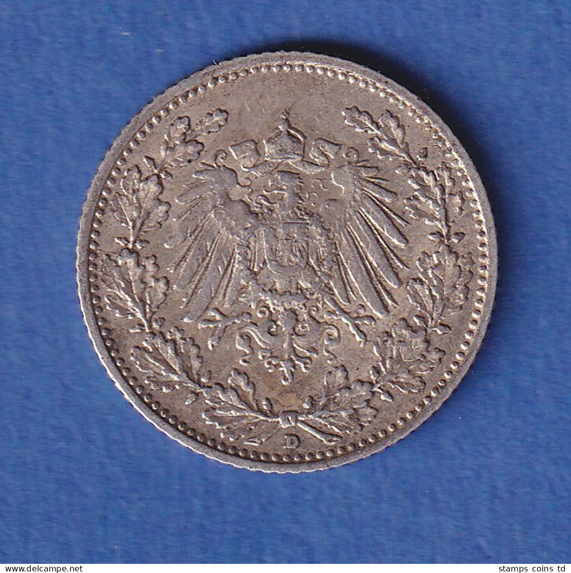Deutsches Kaiserreich Silber-Kursmünze 1/2 Mark 1909 D Vz - Autres & Non Classés