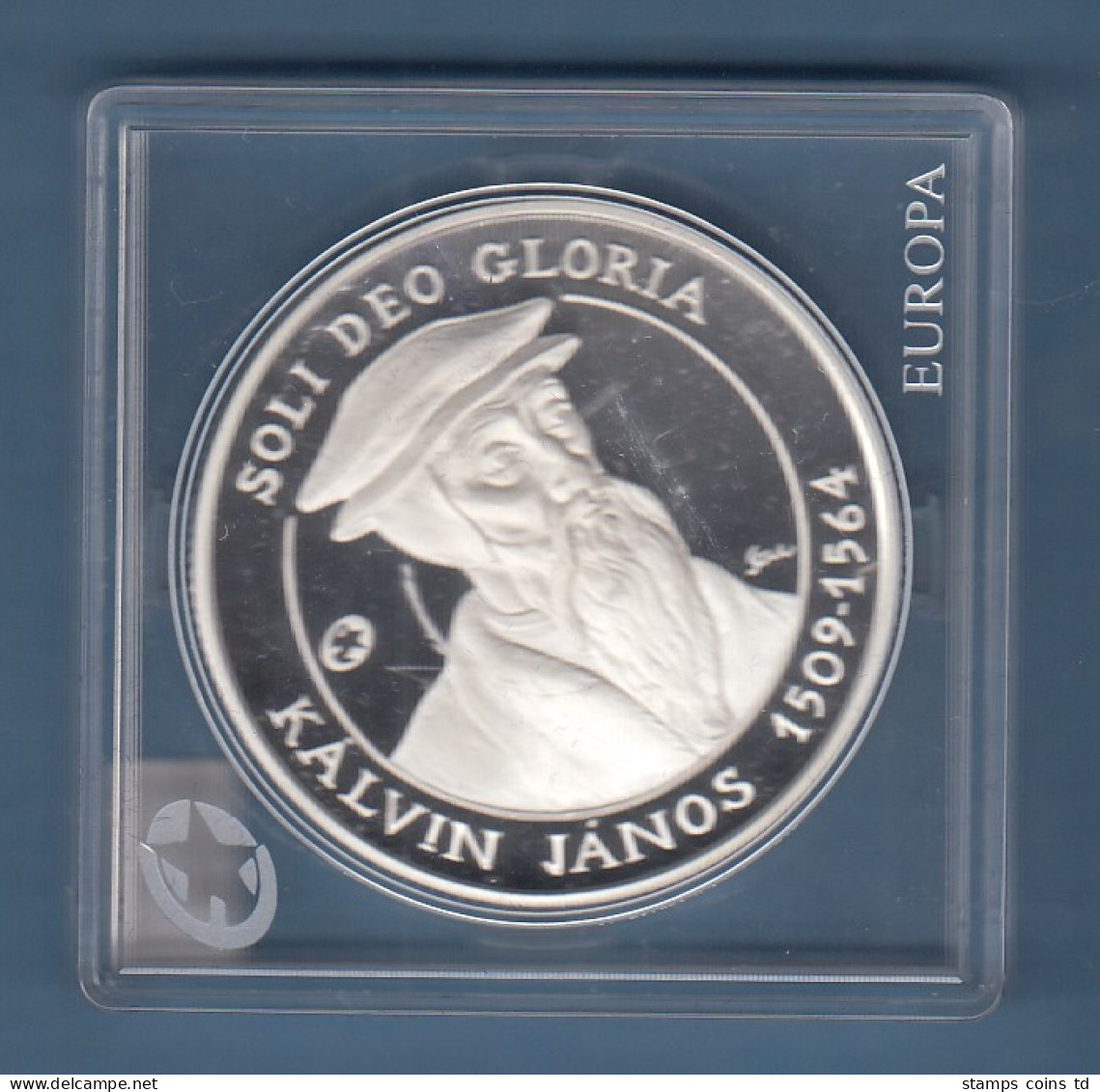 Ungarn 2009 Silber-Gedenmünze Kalvin Janos 5000 Forint PP  - Ungarn