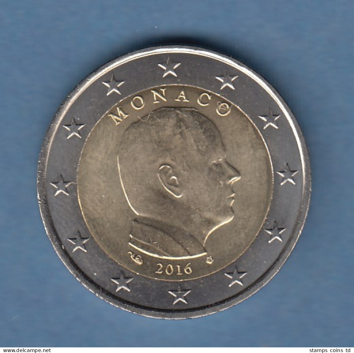 Monaco 2-Euro-Kursmünze Fürst Albert II. 2014 Bankfr. Unzirk.  - Sonstige & Ohne Zuordnung