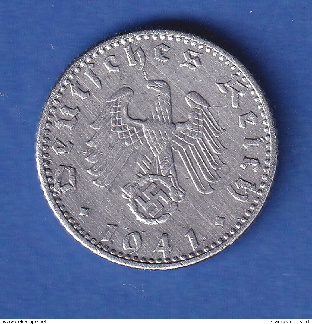 Dt. Reich 50 Reichspfennig 1941 A Vorzüglich ! - 5 Reichsmark