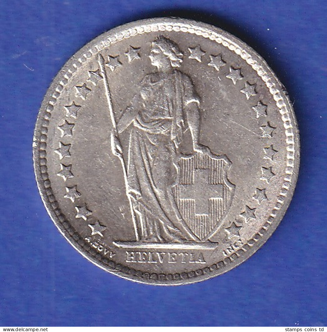 Schweiz Silbermünze 1/2 Franken Stehende Helvetia 1964 B - Otros & Sin Clasificación