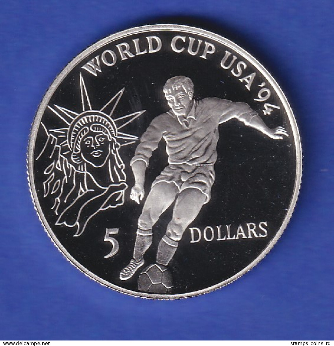 Silbermünze Niue (Savage Island) 1991 Fußball-WM USA  5 Dollars, 10g Ag500 - Autres – Océanie