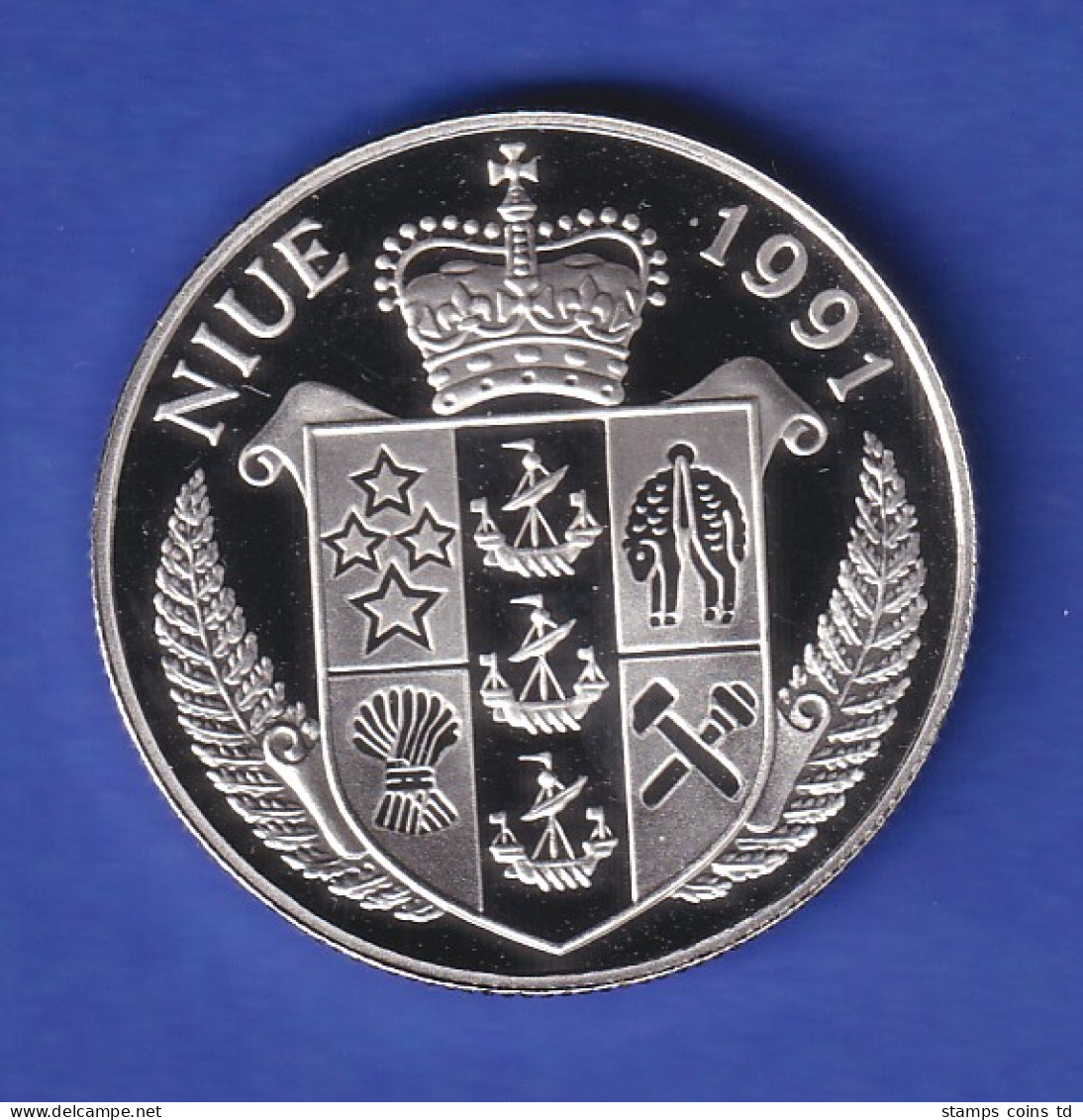 Silbermünze Niue (Savage Island) 1991 Fußball-WM USA  5 Dollars, 10g Ag500 - Andere - Oceanië