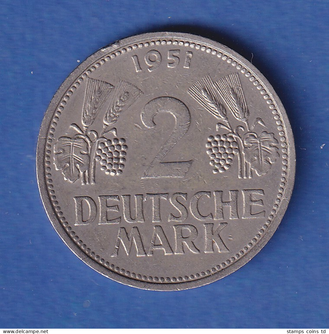 Bundesrepublik Kursmünze 2 DM 1951 F - Otros & Sin Clasificación