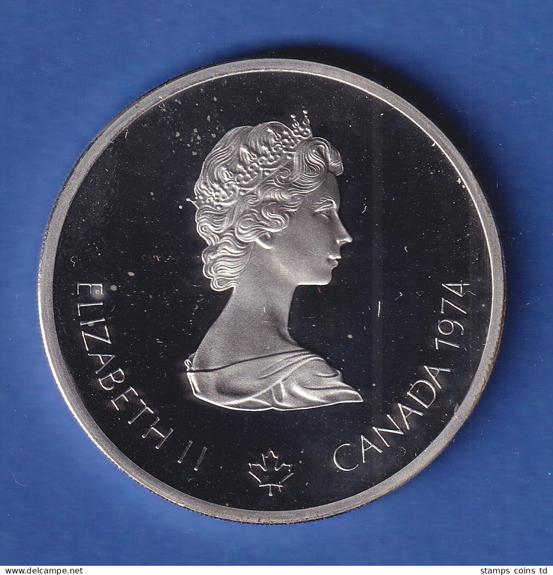 Kanada,10 Dollar Olympia-Silbermünze Montreal 1976, Lacrossespieler 48,4g Ag925 - Canada