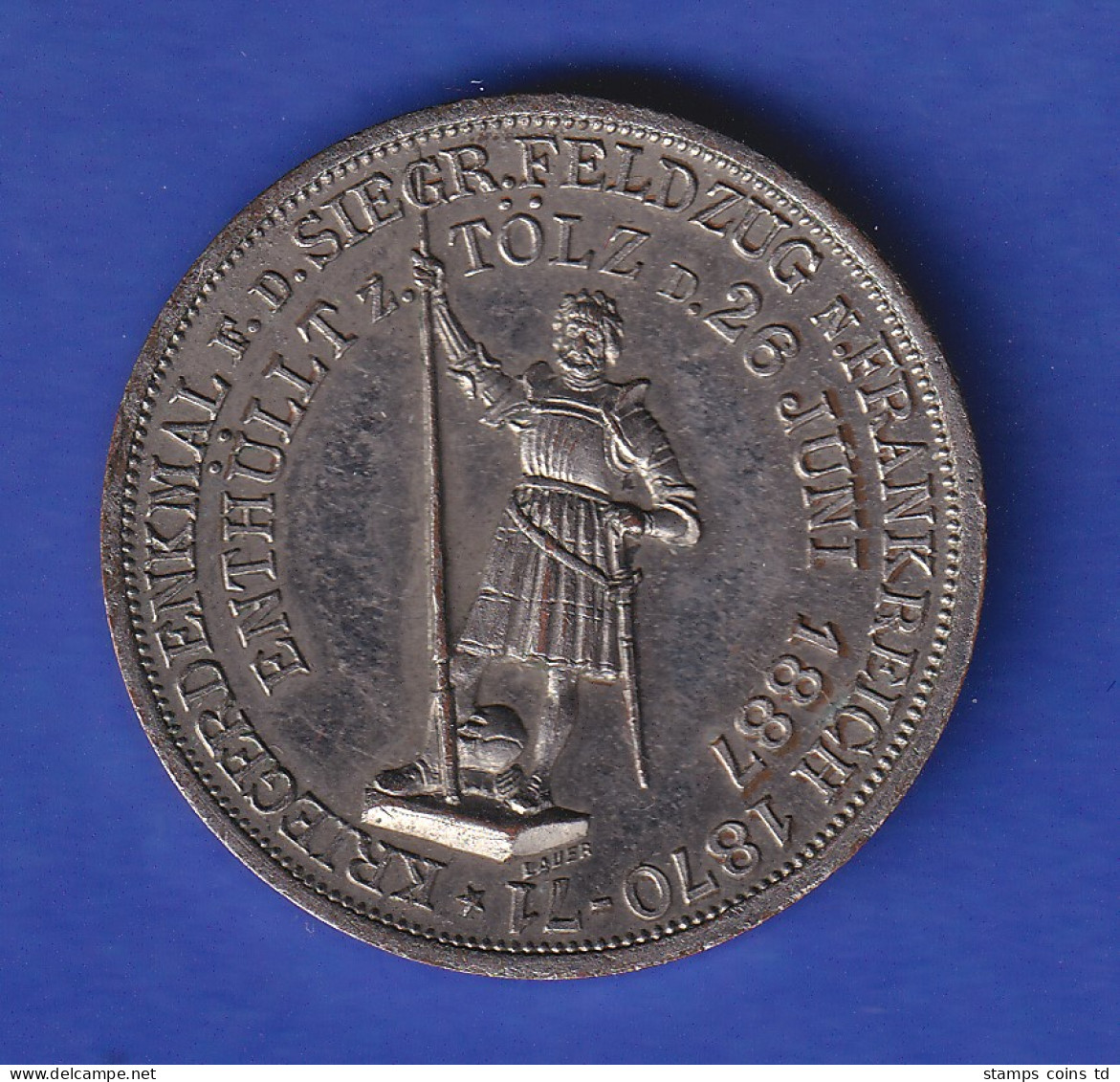 Medaille Stadt Tölz 1887  Pfleger / Kriegerdenkmal  - Non Classés