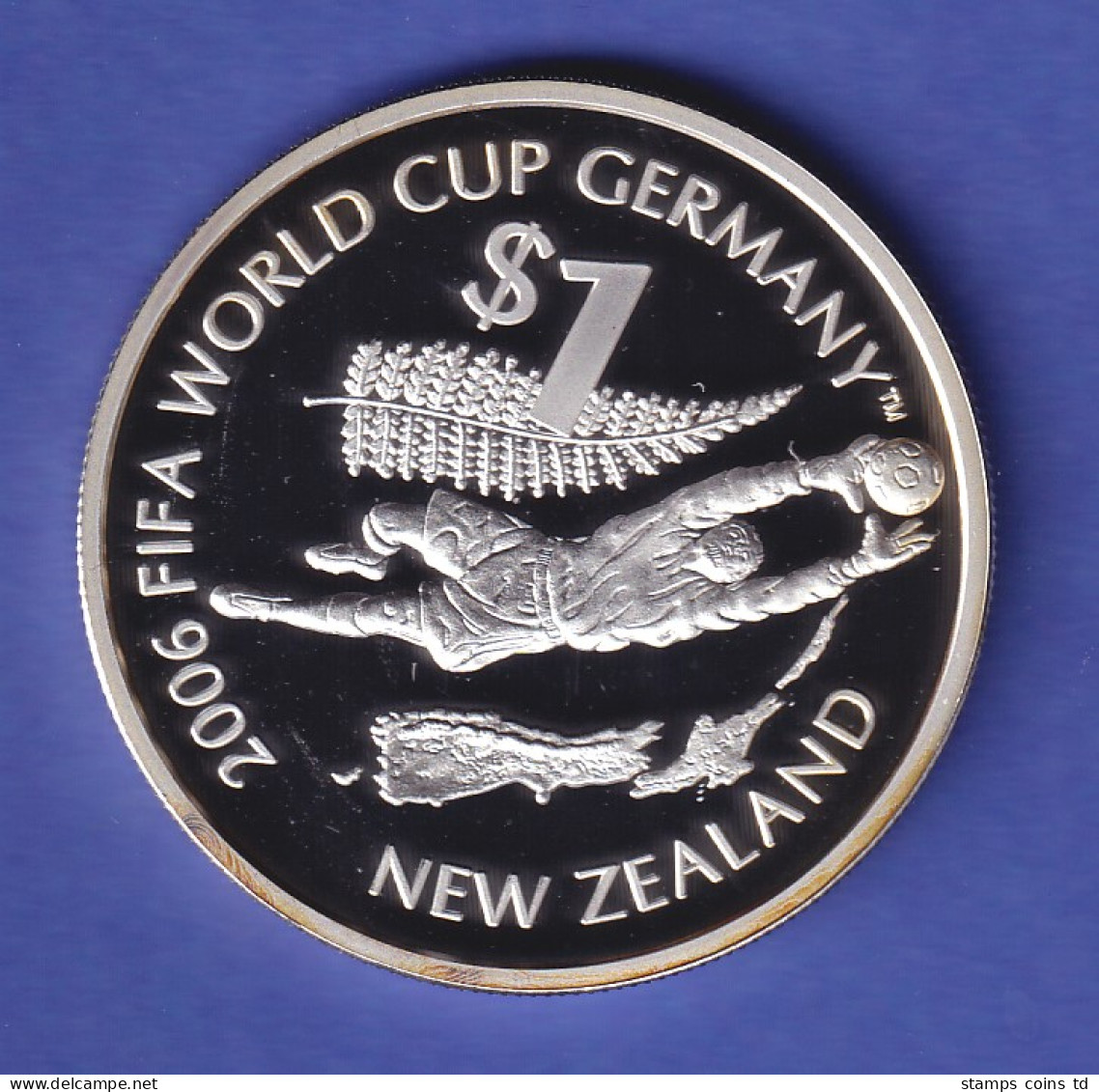 Neuseeland Silbermünze 1 $ Fußball-Weltmeisterschaft 2006 PP - Altri – Oceania