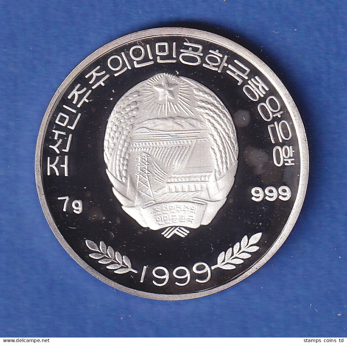 Nordkorea 1999 Silbermünze 100 Won Pandas Teilkoloriert 7g Ag999 PP - Other - Asia