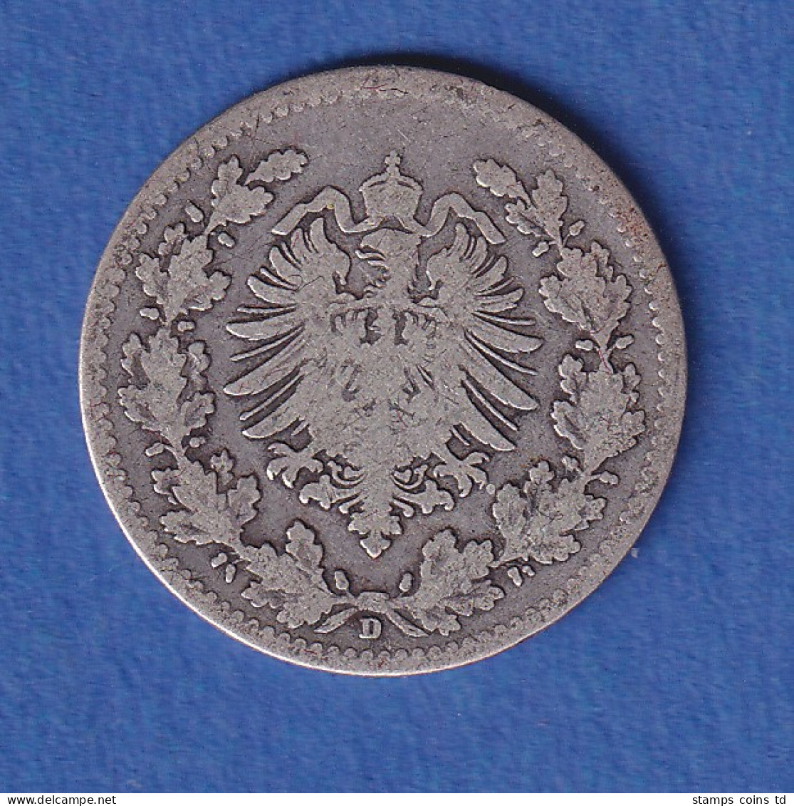 Deutsches Kaiserreich Silber-Kursmünze 50 Pfennig 1877 D Ss - Altri & Non Classificati