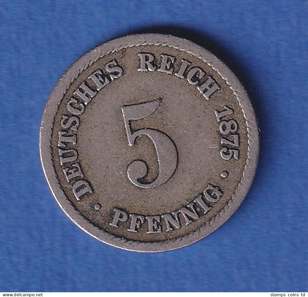 Deutsches Reich Kursmünze 5 Pfennig 1875 B Ss - Other & Unclassified