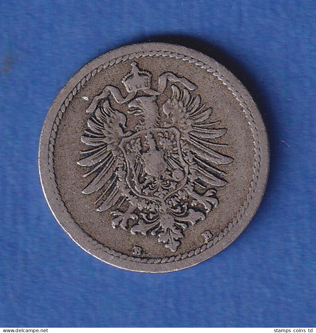 Deutsches Reich Kursmünze 5 Pfennig 1875 B Ss - Other & Unclassified