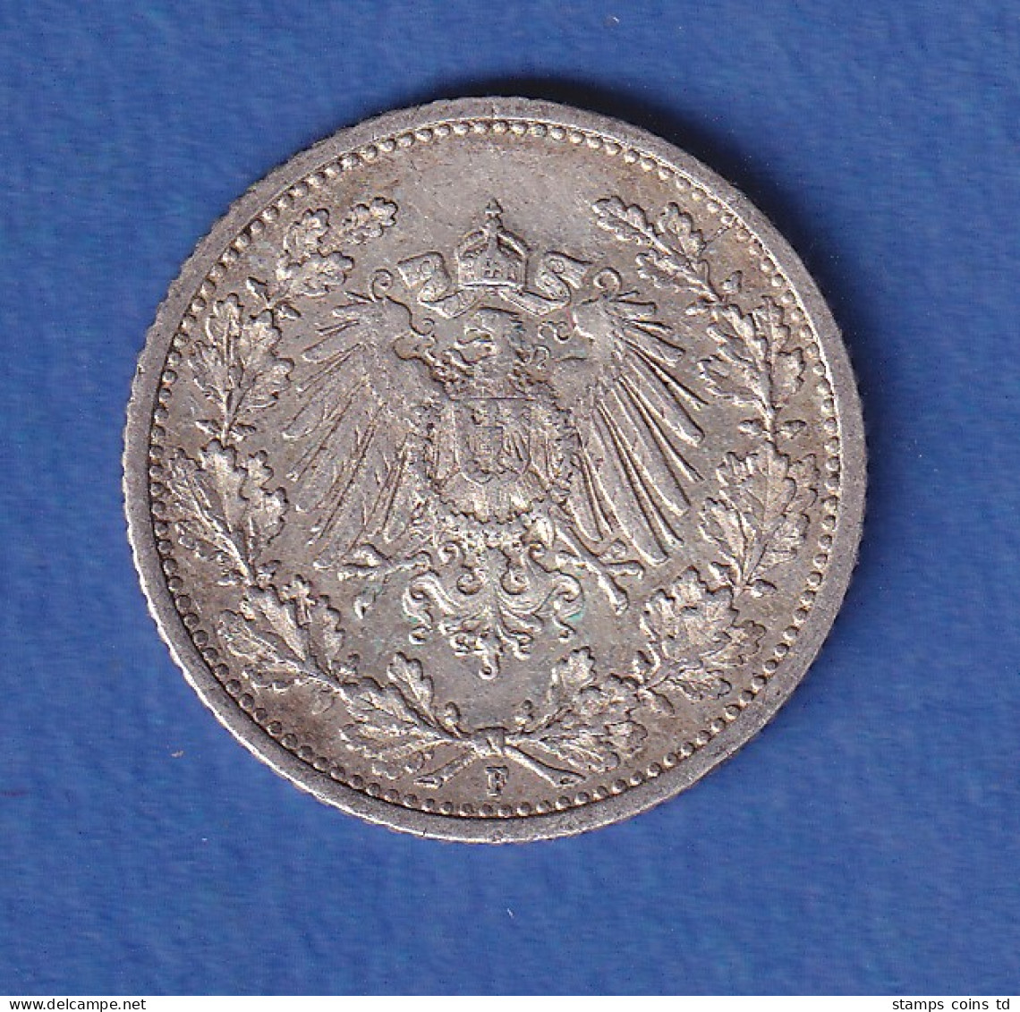 Deutsches Kaiserreich Silber-Kursmünze 1/2 Mark 1912 F Vz - Otros & Sin Clasificación