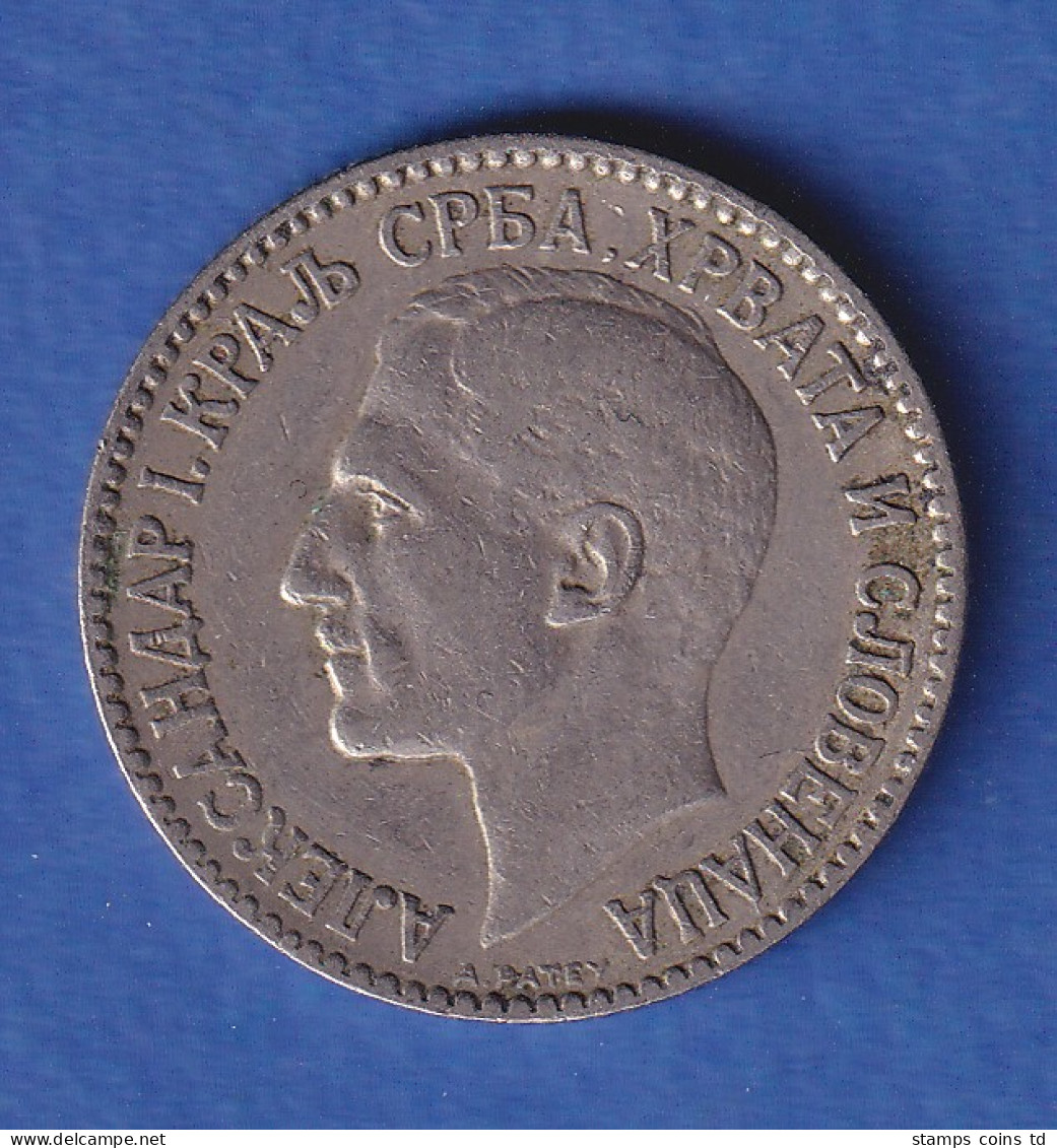 Jugoslawien 1925 Kursmünze 1 Dinar - König Alexander I.  - Yougoslavie