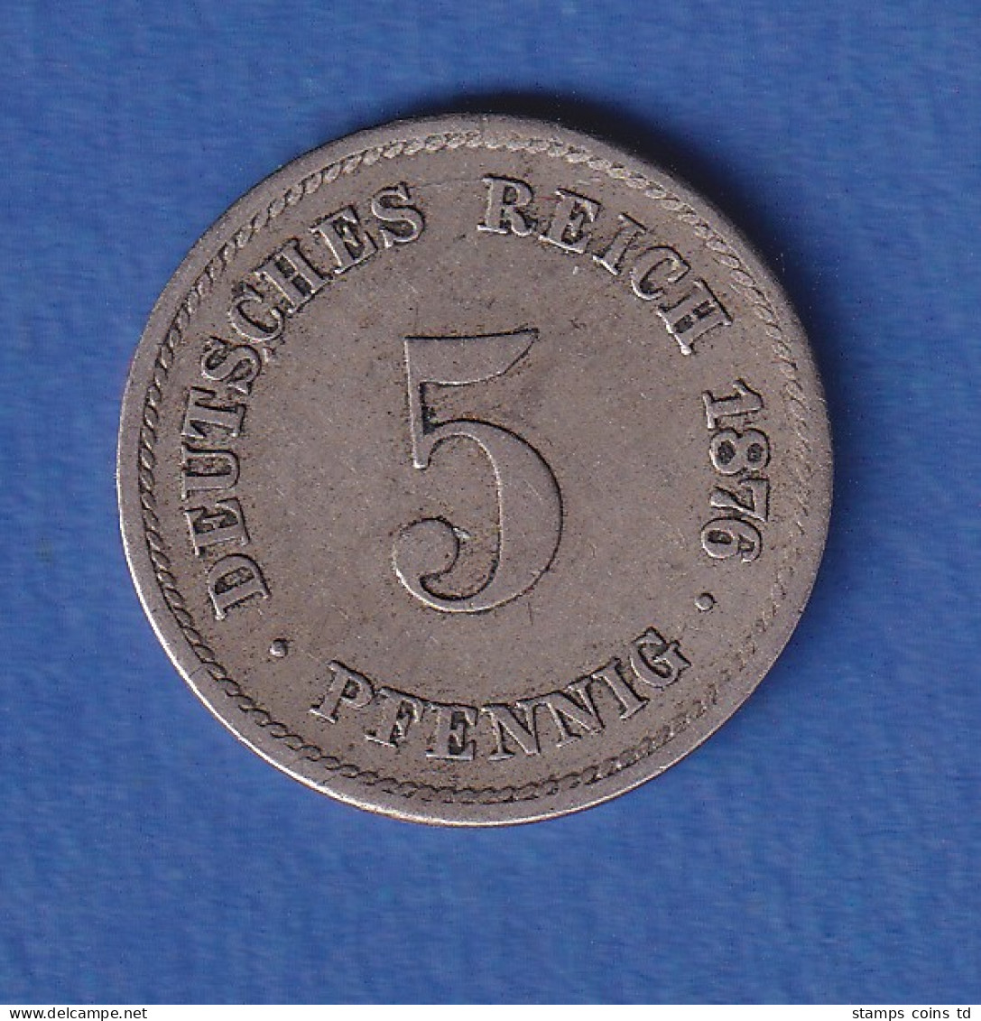 Deutsches Reich Kursmünze 5 Pfennig 1876 D Ss - Andere & Zonder Classificatie
