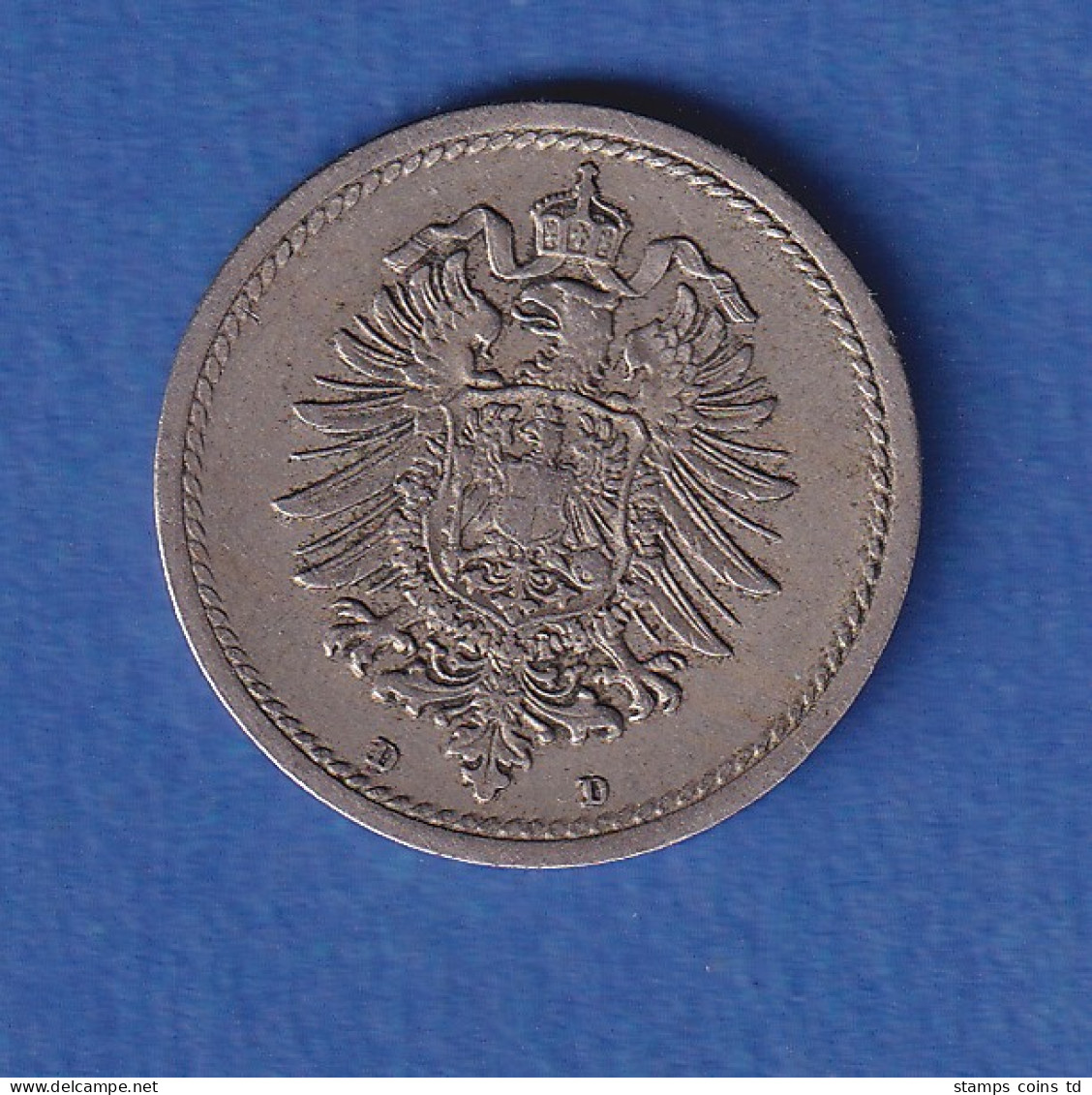 Deutsches Reich Kursmünze 5 Pfennig 1876 D Ss - Autres & Non Classés