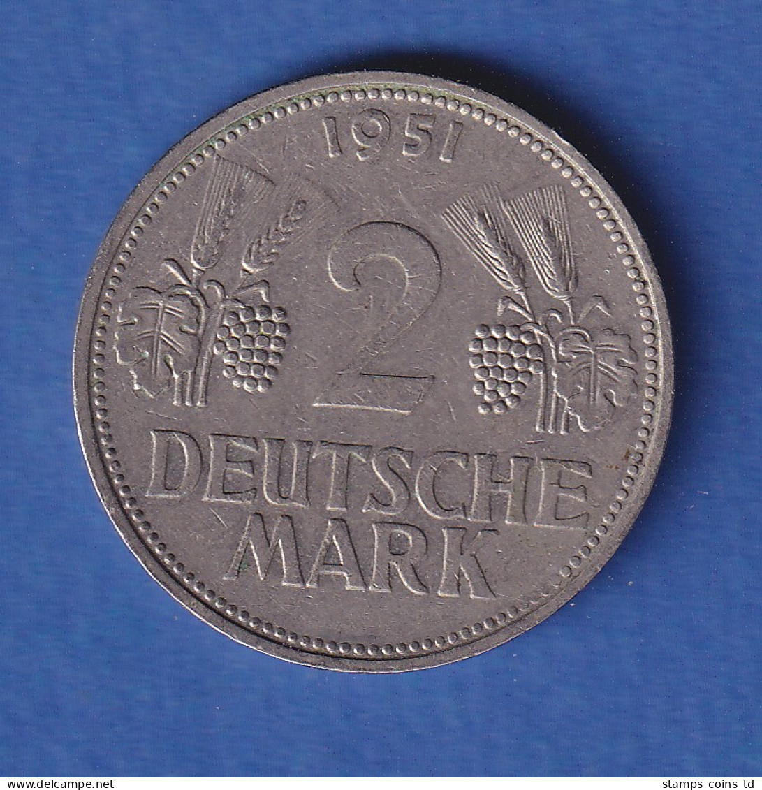 Bundesrepublik Kursmünze - 2 DM 1951 D - Andere & Zonder Classificatie