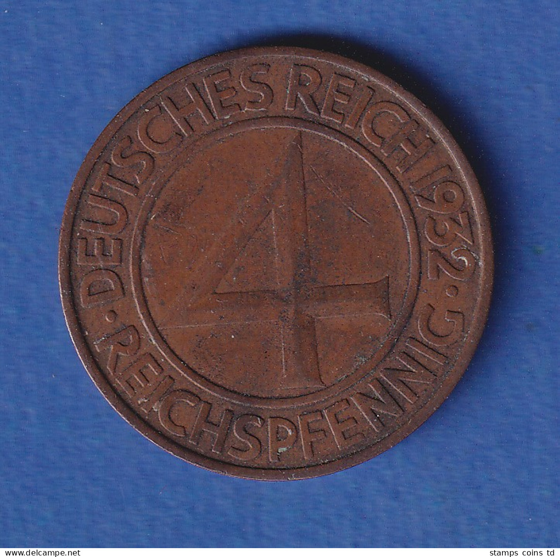 Deutsches Reich Kursmünze 4 Reichspfennig 1932 F Ss-vz - Other & Unclassified