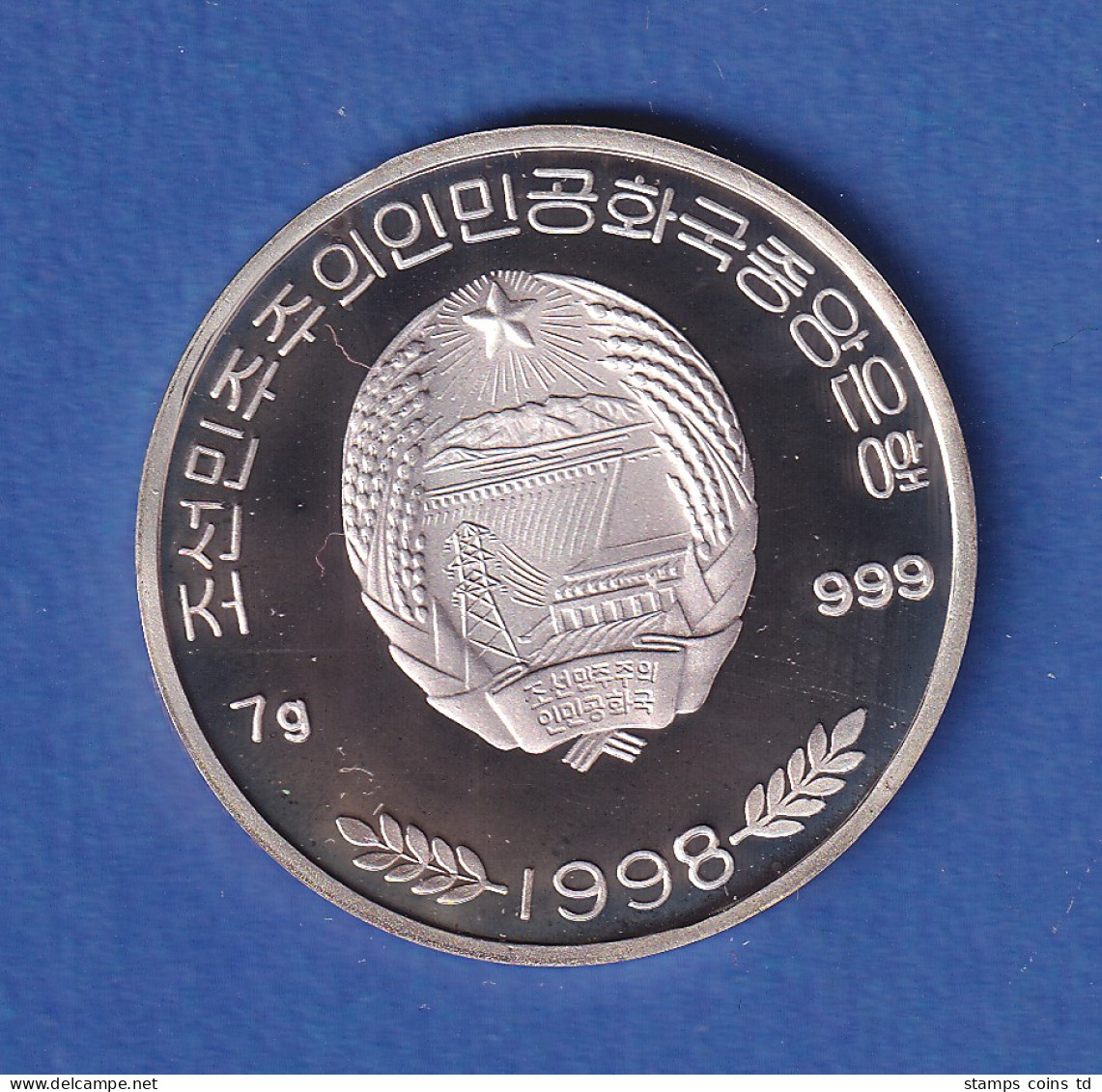 Nordkorea 1998 Silbermünze 100 Won Pandas Teilkoloriert 7g Ag999 PP - Sonstige – Asien