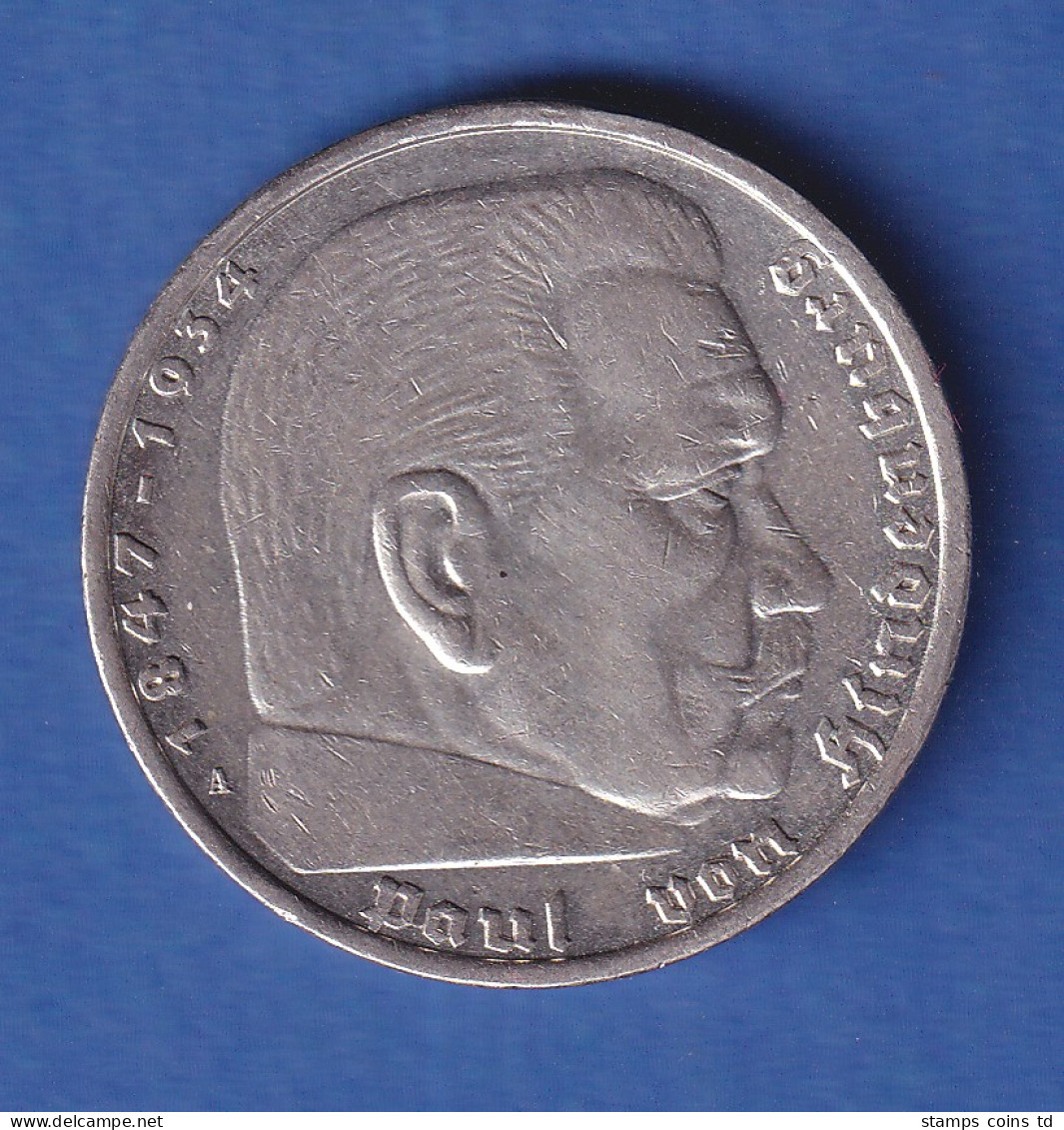 Deutsches Reich Silbermünze - 5 Reichsmark Hindenburg 1935 A - 5 Reichsmark