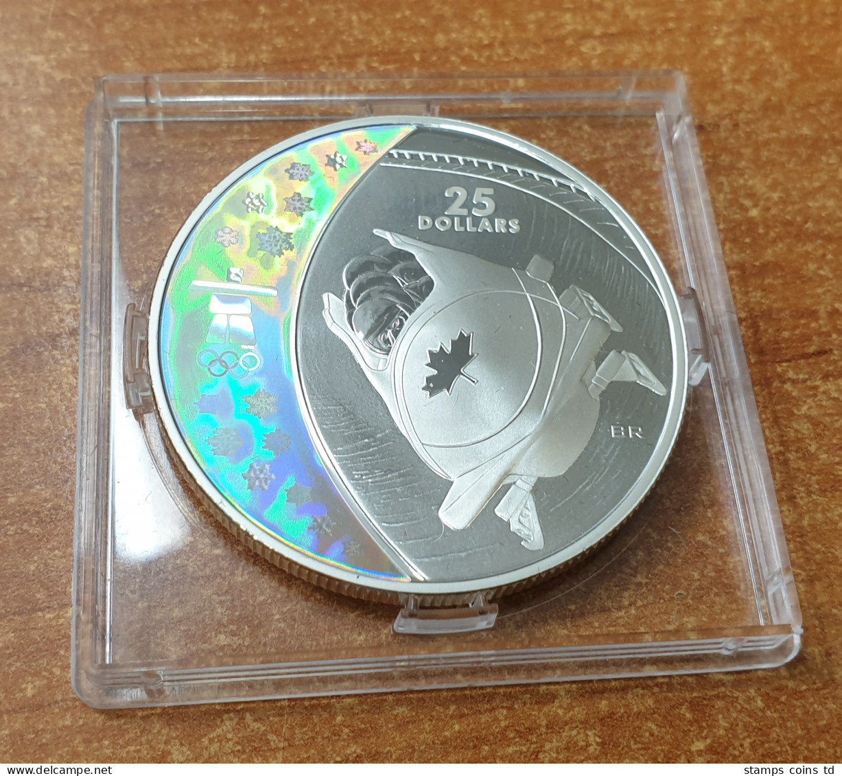 Kanada: Olympische Spiele Vancouver 2008 Hologramm-Silbermünze Bob 25 Dollar - Canada