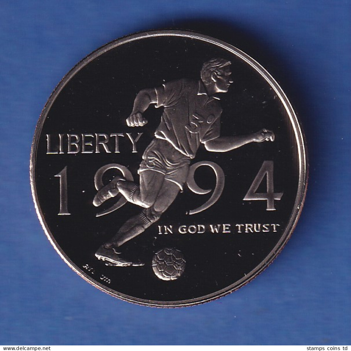 USA Gedenkmünze Fussball WM USA 1994, 1/2 Dollar PP - Andere & Zonder Classificatie