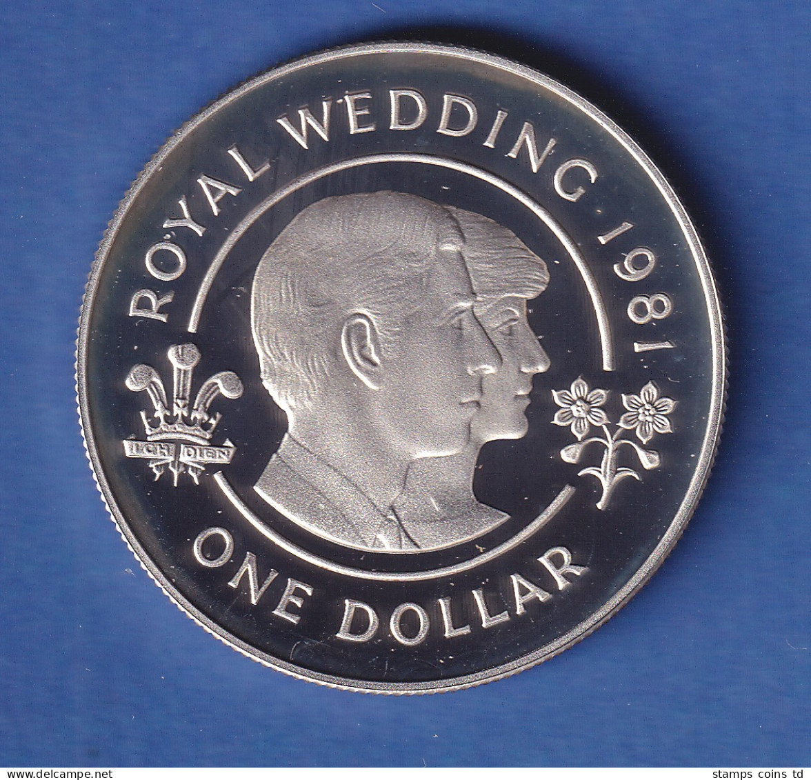 Bermudas 1981 Hochzeit Von Prinz Charles Und Lady Diana 25 Pence Ag925 - Autres – Amérique