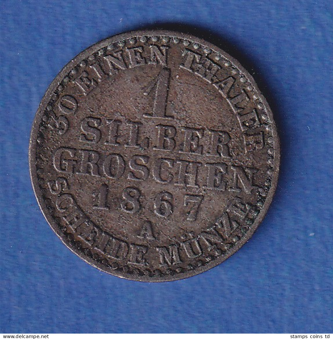 Preußen Silber-Umlaufmünze 1 Silbergroschen König Wilhelm I. 1867 A - Autres & Non Classés