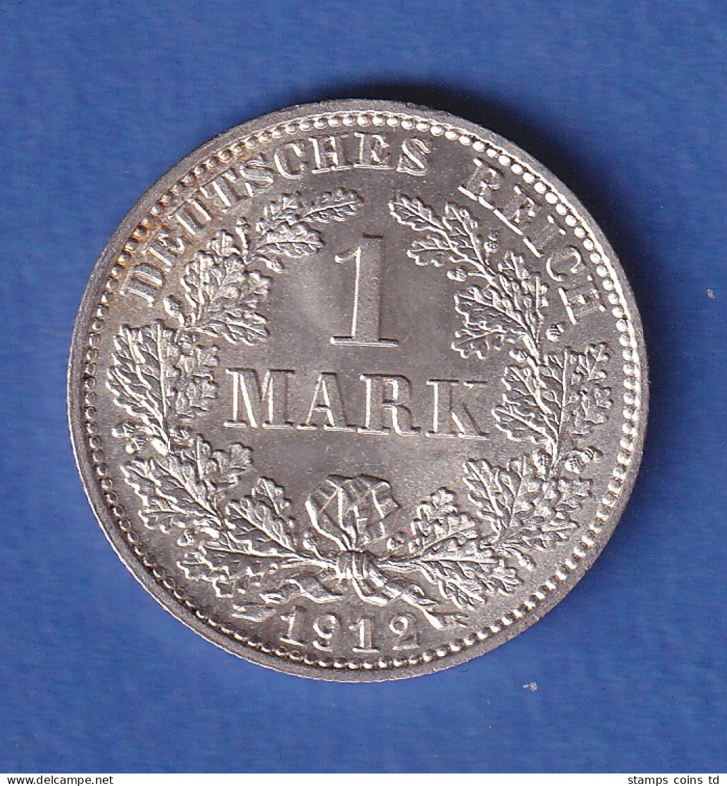 Deutsches Kaiserreich Silber-Kursmünze 1 Mark 1912 E Stg - Altri & Non Classificati