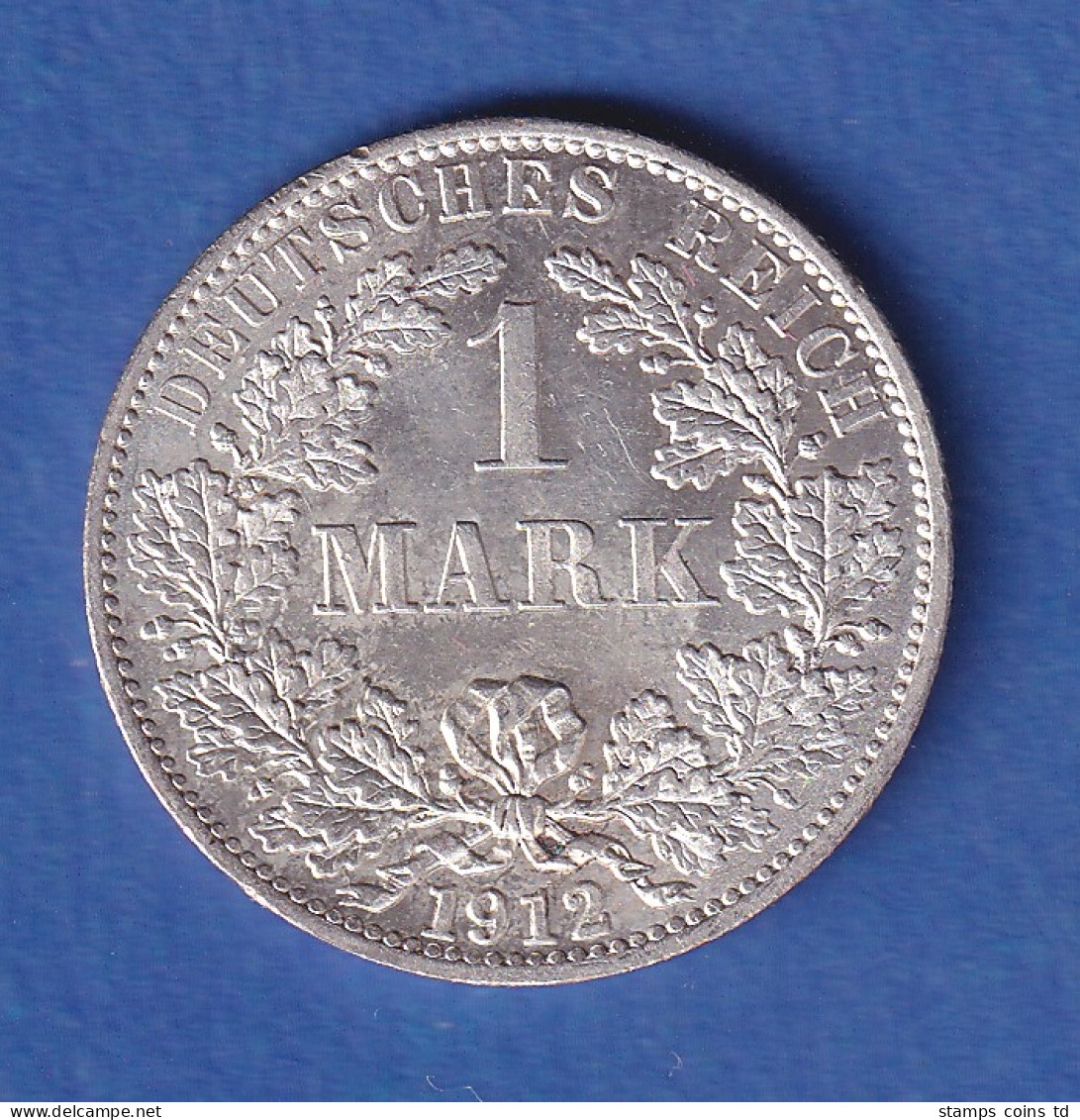 Deutsches Kaiserreich Silber-Kursmünze 1 Mark 1912 A Stg - Autres & Non Classés